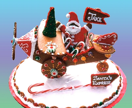 Gingerbread House santa santa's airplane gingerbread plane